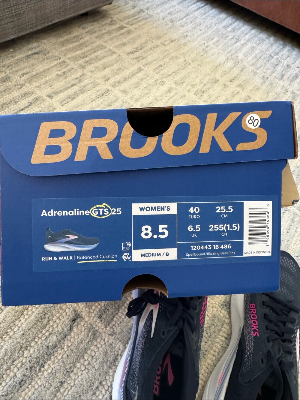 NEWBrooks Women’s Andrenaline GTS 25 Running Shoe — Spellbound/Blazing Bell/Pink - Picture 2 of 7